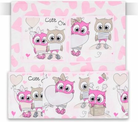 Kapsář na postýlku Cute Owls - růžový - obrázek 1