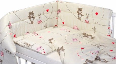 Mantinel s povlečením MÍŠA Baby Nellys - bežový, Velikost povlečení 120x90 - obrázek 1