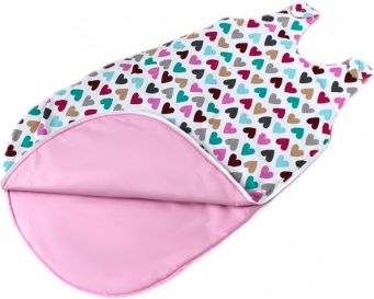 Bavlněný spací vak Srdíčka - vnitřek růžový, 48x80cm - obrázek 1