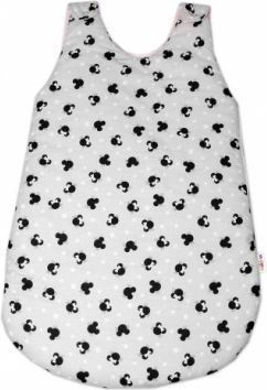 Bavlněný spací vak Baby Nellys, Minnie, 74 cm - šedý/růžový - obrázek 1