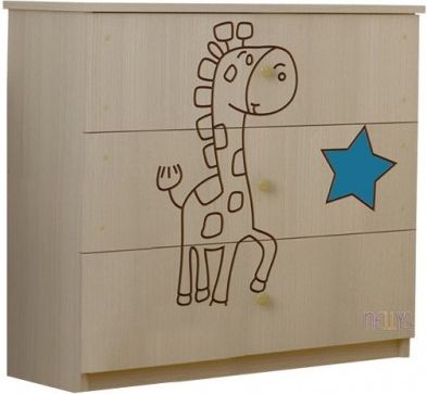 Dětská komoda - Žirafka modrá - obrázek 1