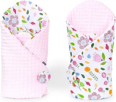 Mamo Tato Oboustranná zavinovačka Minky Baby - Louka růžová/ sv. růžová - obrázek 1
