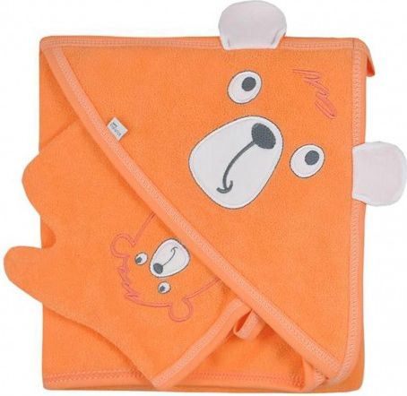 Dětská osuška s žínkou Koala Yogi orange, Oranžová - obrázek 1