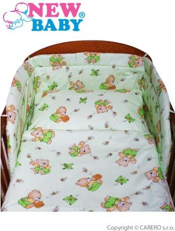 3-dílné ložní povlečení New Baby 100/135 cm zelené s medvídkem, Zelená - obrázek 1