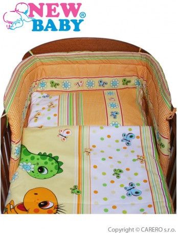 3-dílné ložní povlečení New Baby 90/120 cm oranžové s dinem, Oranžová - obrázek 1