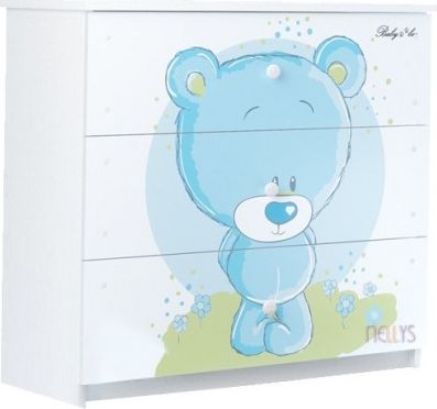 Dětská komoda - Medvídek STYDLÍN modrý - obrázek 1