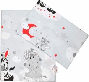 2-dílné bavlněné povlečení Safari Baby - šedé, Velikost povlečení 120x90 - obrázek 1