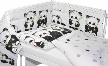 Mantinel s povlečením PANDA Baby Nellys, Velikost povlečení 120x90 - obrázek 1