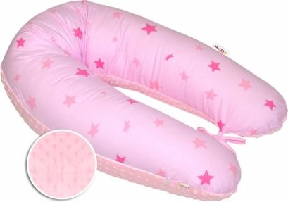 Kojící polštář - relaxační poduška Minky Baby Nellys, Baby Stars růžové - obrázek 1