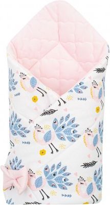 Oboustranná zavinovačka z Velvet New Baby 75x75 cm pávi růžová, Růžová - obrázek 1