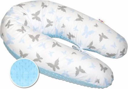 Kojící polštář - relaxační poduška Minky Baby Nellys, Motýlci modří - obrázek 1