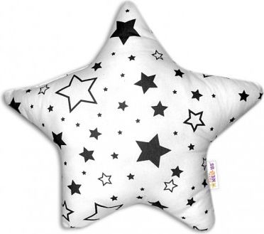 Hvězdička - dekorační polštářek - černé hvězdy a hvězdičky - obrázek 1