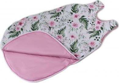 Bavlněný spací vak Květinky - vnitřek růžový, 48x80cm - obrázek 1