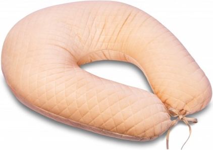 Kojící polštář - relaxační poduška Velvet lux Miminu, prošívaný - meruňkový - obrázek 1