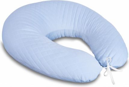 Kojící polštář - relaxační poduška Velvet lux Miminu, prošívaný - modrý - obrázek 1