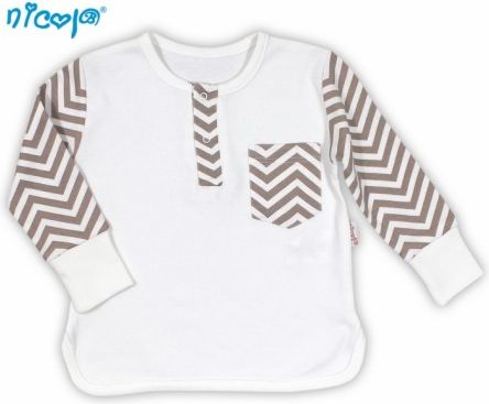 BIO kojenecké bavlněné tričko NICOL MEDVÍDEK - dlouhý rukáv - obrázek 1
