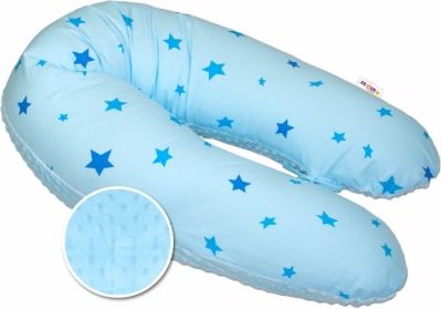 Kojící polštář - relaxační poduška Minky Baby Nellys, Baby Stars modré - obrázek 1