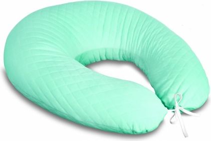 Kojící polštář - relaxační poduška Velvet lux Miminu, prošívaný - mátový - obrázek 1