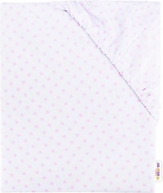 Dětské bavlněné prostěradlo do postýlky - Puntíčky - růžové, Rozměry 120x60 - obrázek 1