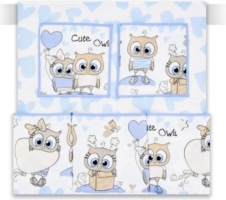 Kapsář na postýlku Cute Owls - modrý - obrázek 1