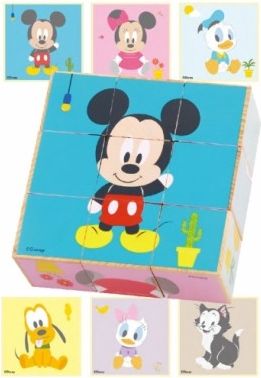 Dřevěné obrázkové kostky Disney, Mickey a přátelé, 23 x 20 cm - obrázek 1