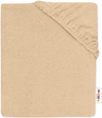 Baby Nellys Dětské froté prostěradlo do postýlky - meruńkové, Rozměry 120x60 - obrázek 1