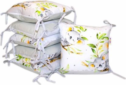 Bavlněný polštářkový mantinel Baby Nellys Medvídek Koala - šedý - obrázek 1