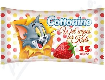 Cottonino Dětské vlhč.ubrousky Tom&Jerry jah.15ks - obrázek 1