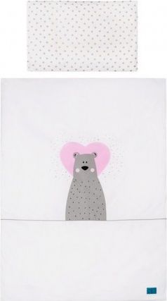 2-dílné ložní povlečení Belisima Bear in love 90/120 růžové, Růžová - obrázek 1
