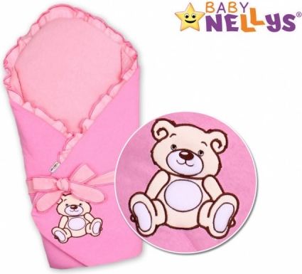 Zavinovačka s výztuží TEDDY BEAR Baby Nellys - jersey - růžová - obrázek 1