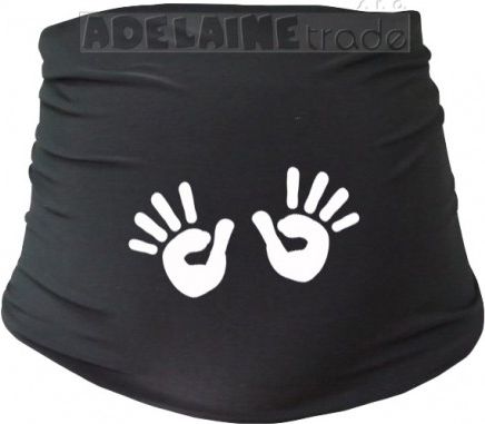 Těhotenský pás s ručičkami - černý, Velikosti těh. moda S/M - obrázek 1