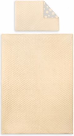 2-dílné povlečení Velvet lux Miminu, prošívané - meruňkové, Velikost povlečení 135x100 - obrázek 1