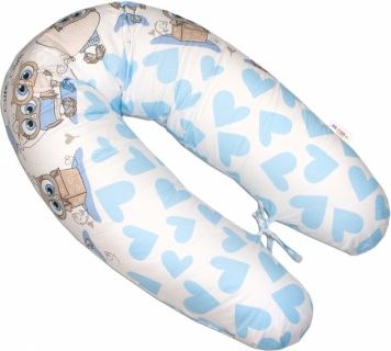 Kojící polštář - relaxační poduška Multi Cute Owls - modrý - obrázek 1