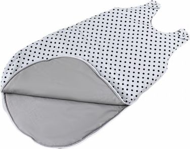 Bavlněný spací vak Tečky na bílém - vnitřek šedý, 48x80cm - obrázek 1