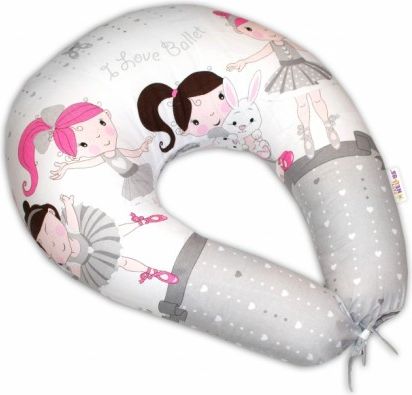 Bavlněný kojící polštář Baby Nellys - Princess šedý - obrázek 1
