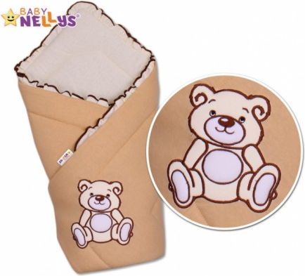 Zavinovačka TEDDY BEAR Baby Nellys - jersey - hnědá - obrázek 1