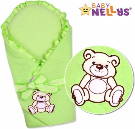 Zavinovačka s výztuží TEDDY BEAR Baby Nellys - jersey - zelená - obrázek 1