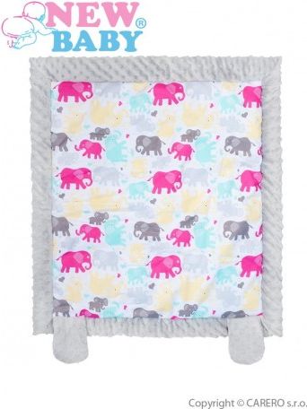 Dětská deka z Minky New Baby bílo-šedá 70x75 cm, Šedá - obrázek 1