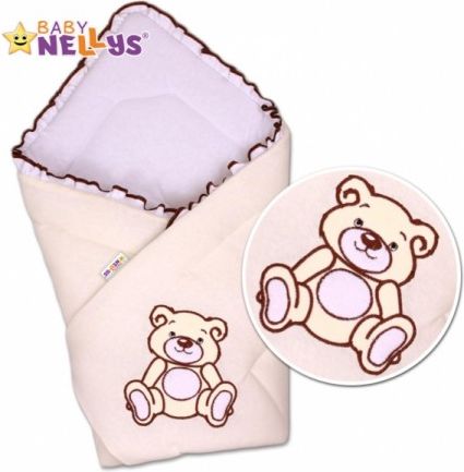 Zavinovačka TEDDY BEAR Baby Nellys - jersey - smetanová - obrázek 1