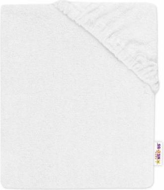 Baby Nellys Dětské froté prostěradlo do postýlky - bílé, Rozměry 120x60 - obrázek 1