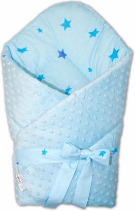Oboustranná rychlozavinovačka na zavázování 75x75cm s minky Baby Stars modré - sv. modrá - obrázek 1