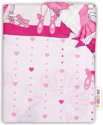 Baby Nellys Dětské bavlněné prostěradlo do postýlky - Princess, růžová, Rozměry 120x60 - obrázek 1