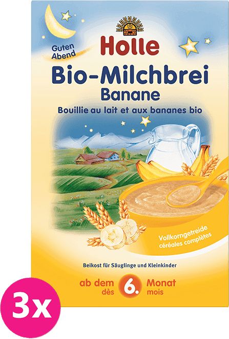3x HOLLE Bio Banánová mléčná kaše, 250 g - obrázek 1