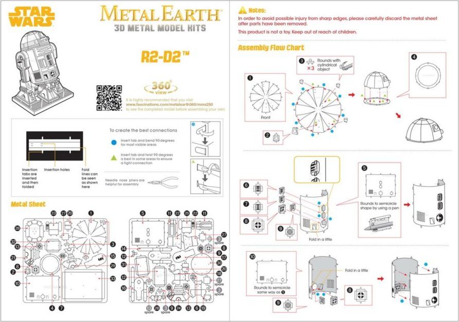 METAL EARTH 3D puzzle Star Wars: R2-D2 - obrázek 8