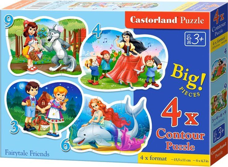 CASTORLAND Baby puzzle Svět pohádek 4v1 (3,4,6,9 dílků) - obrázek 1