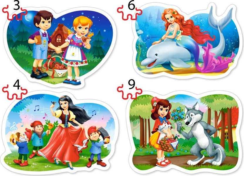 CASTORLAND Baby puzzle Svět pohádek 4v1 (3,4,6,9 dílků) - obrázek 2