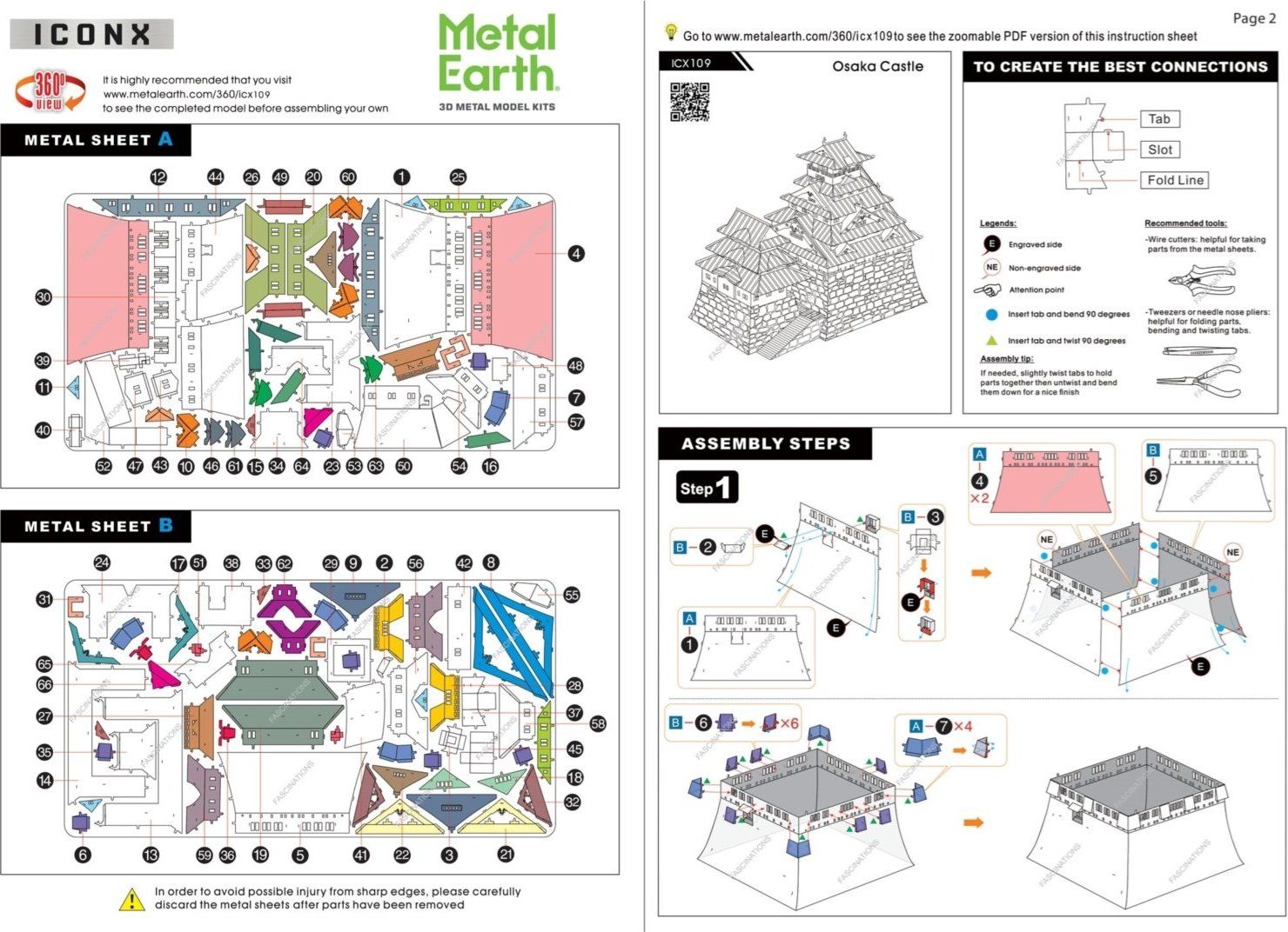 METAL EARTH 3D puzzle Hrad v Osace (ICONX) - obrázek 2