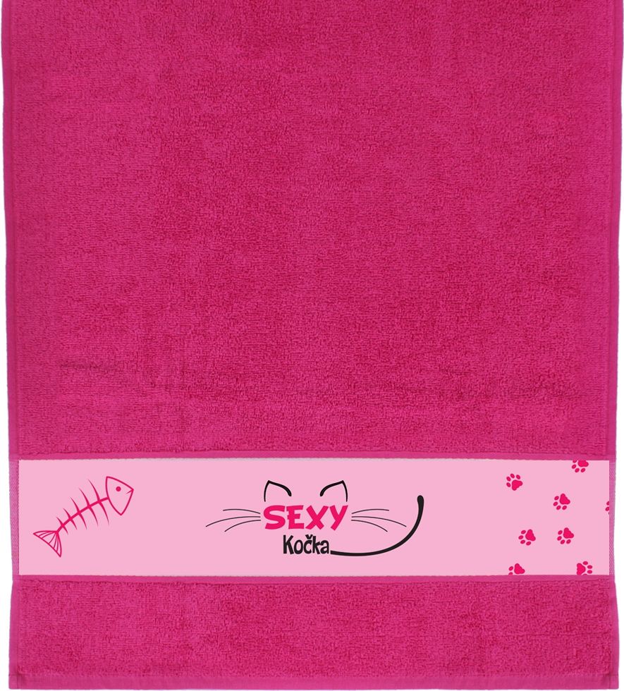 LOLA BABY ALBI Růžový ručník - Sexy kočka - obrázek 1
