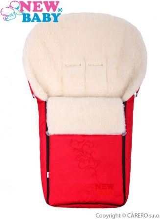 Luxusní fusák s ovčím rounem New Baby červený, Červená - obrázek 1