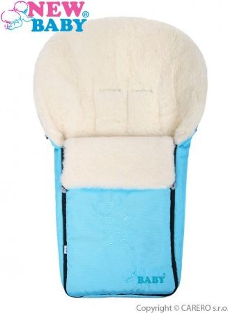 Luxusní fusák s ovčím rounem New Baby tyrkysový, Modrá - obrázek 1